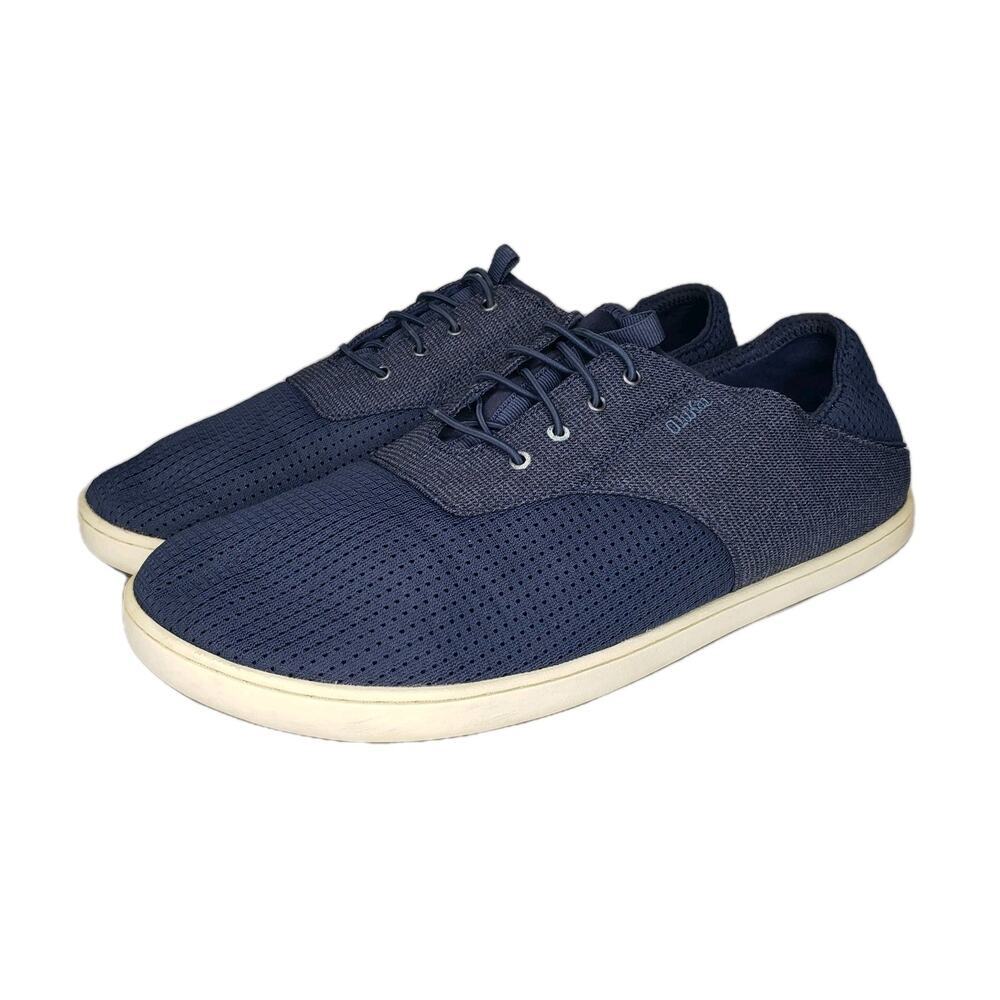 Olukai Mens 10 M Nohea Moku NoTie Laces Casual Slip-On Sneakers Blue Mesh